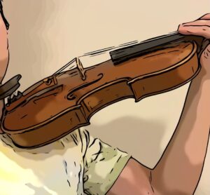 putting the violin on your shoulder